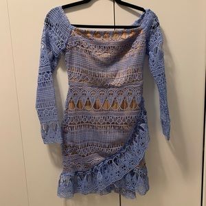 Missguided blue lace dress
